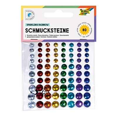 Afbeelding van folia Bringmann Sierstenen Sparkeling Rainbow, 80 stuks zelfklevend