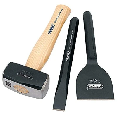 Afbeelding van Draper 3 delige bouwgereedschap kit Club Hammer, beitel en Bolster Bouwers Handgereedschap 26120