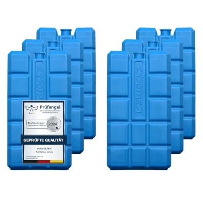 Afbeelding van VonBueren 2 6 koelelementen voor koeltas 12 uur lange koeling ca. 200 g per element 8,1 x 15,2 2,2 cm ook koelbox (6)