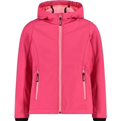 Afbeelding van CMP Softshelljas voor kinderen met vaste capuchon, fuchsia, 104