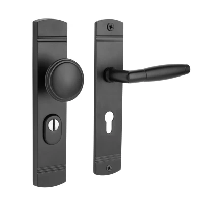 Afbeelding van Retro buitendeurbeslag knop/klink PC72 zwart