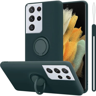 Afbeelding van Cadorabo Hoesje geschikt voor Samsung Galaxy S22 ULTRA in LIQUID GROEN Beschermhoes van TPU silicone Case Cover met
