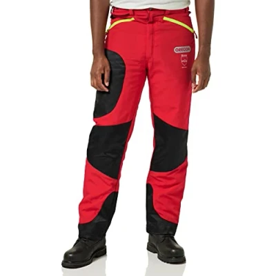 Afbeelding van Oregon Waipoua Kettingzaag beschermende veiligheidsbroek, type A klasse 1 kettingzaagbescherming, verstelbare lichtgewicht ademende opnieuw afgedwongen kleding, maat 2XL/EU 58 60 Hi Vis