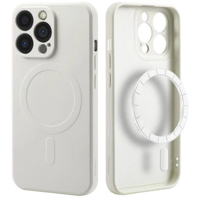 Afbeelding van Apple iPhone 13 Pro MagSafe Hoesje Siliconen en TPU (zacht) iMoshion Softcase/Backcover Beige Telefoonhoesje