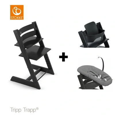 Afbeelding van Tripp Trapp® High Chair Bundle + Baby Set Newborn Black, Anthracite NBS