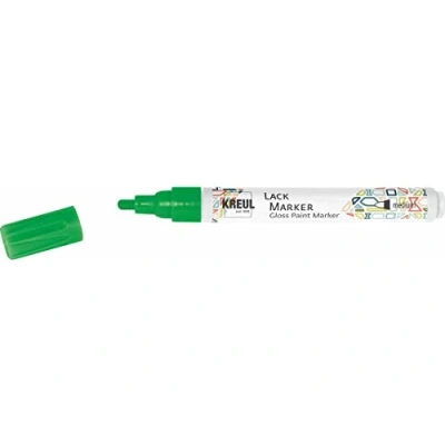 Afbeelding van KREUL 47014 Middelgroene lakstift, met ronde punt, lijndikte 2 4 mm, voor het ontwerpen, labelen en versieren van kleine, originele geschenken, kaarten, enz.