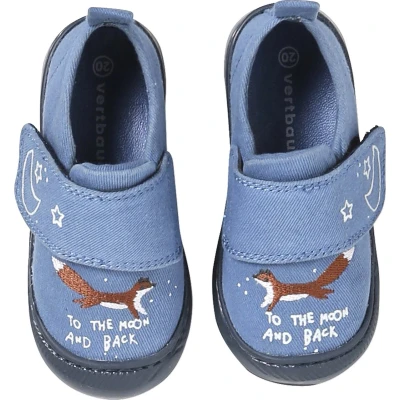 Afbeelding van Vertbaudet Denim stoffen sloffen met klittenband voor baby