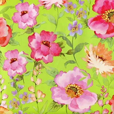 Afbeelding van Bloemen Luxe Cadeaupapier Inpakpapier 10 meter x 70 cm 2 rollen