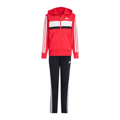 Afbeelding van adidas Uniseks Kind SEASONAL ESSENTIALS TIBERIO 3 STRIPES FRENCH TERRY TRACKSUIT, pure ruby/white, 7 8 Years