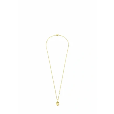 Afbeelding van Lucardi Unisex Gerecycled goldplated stalen collier mattenklopper Ketting Staal Goudkleurig 45 cm