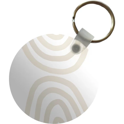 Afbeelding van Sleutelhanger Regenboog Pastel Design Abstract Plastic Rond Uitdeelcadeautjes