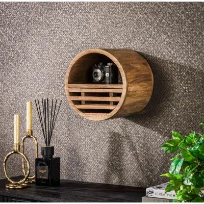Afbeelding van Fraaai May wandschap Ø30 cm mangohout Hout