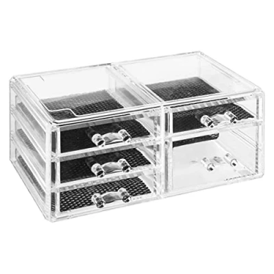 Afbeelding van Sieraden/make up organizer 5 lades rechthoek 24 x 11 cm van kunststof Make dozen
