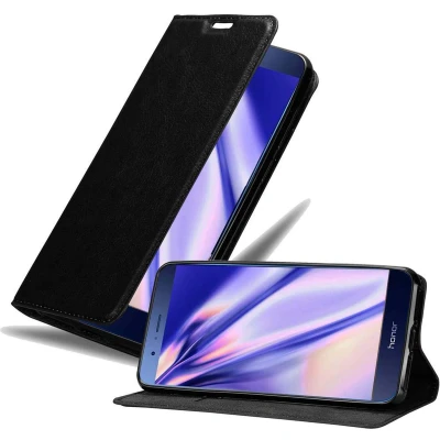 Afbeelding van Cadorabo Hoesje geschikt voor Honor V9 in ZWARTE NACHT Beschermhoes met magnetische sluiting, standfunctie en kaartvakje Book Case Cover Etui