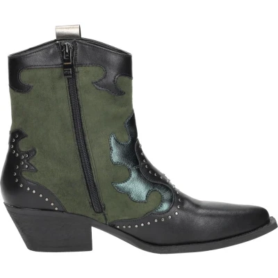 Afbeelding van SUB55 HAK Cowboy/Bikerlaarsjes, Dames, Maat: 37, Zwart Imitatieleer/ textiel