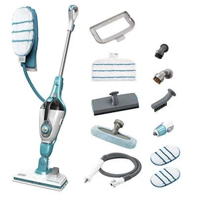 Afbeelding van BLACK+DECKER STEAMITT stoomzwabber met handreiniger en handschoen 12 accessoires multifunctioneel 1300W verwarmingstijd 15 sec tank 500 ml perfecte reiniging FSMH1321JSM QS