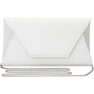 Afbeelding van BAIGIO Clutch Dames PU leren avondtas Elegante handtas Witte bruidstas Kettingtas voor bruiloft Damestas Kleine schoudertas Crossbody tas #2