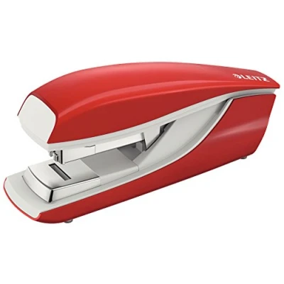 Afbeelding van Leitz Platte nietmachine van metaal, voor 40 vellen, incl. nietjes, ergonomisch design, rood, NeXXt serie, 55230025