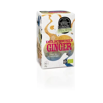Afbeelding van 20% korting Royal Green Deliciously Ginger Bio (16 Theezakjes)