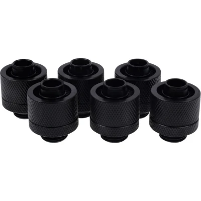Afbeelding van Alphacool 16/10mm ijspegel G1/4 zes stuks, Aansluitingen voor waterkoeling, Zwart