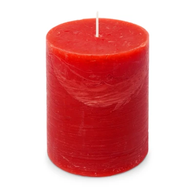 Afbeelding van Spaas Rustieke Pillarkaars 100/130 mm 95u rood