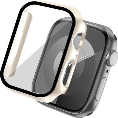 Afbeelding van imoshion Screen Protector Geschikt voor Full Cover Hard Case / Hoesje de Apple Watch Series 7 8 9 41 mm Sterrenlicht