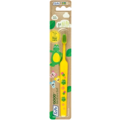 Afbeelding van TePe GOOD Mini Extra Soft tandenborstel, klein en eenvoudig te bedienen, milieuvriendelijk voor een frisse adem, groen