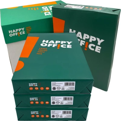 Afbeelding van Happy Office kopieerpapier, DIN A4, 80 g/m², wit, 5 verpakkingen à 500 vellen (totaal 2500 vellen) EU Ecolabel