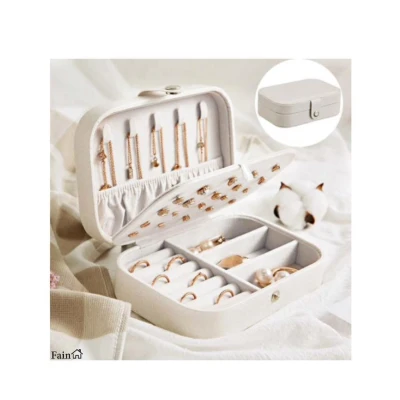 Afbeelding van Fain® luxe Sieradendoos Wit met glitter juwelendoos dames Sieradendoosje Opbergdoos Sieradenbox Sieradenkist meisjes Juwelen houder Juwelendoosje voor volwassenen