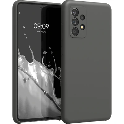 Afbeelding van kwmobile telefoonhoesje geschikt voor Samsung Galaxy A52 / 5G A52s Hoesje met siliconen coating Smartphone case in mat zwart