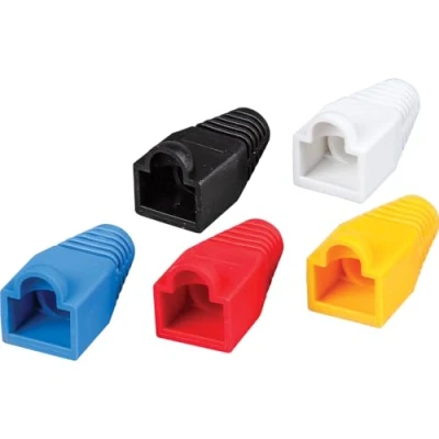 Afbeelding van Klein Tools VDV824 650 CAT6/CAT5e Data Ethernet Network RJ45 beëindigde trekontlastingslaarzen, vergrendelingsbescherming, kleurgecodeerd 100 pack, wit