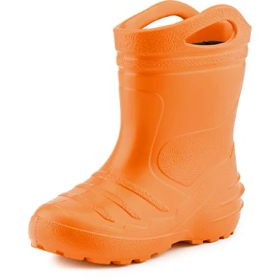 Afbeelding van Ladeheid LA KL 051 Kinder Regenlaarzen Rubber met Binnenschoen en Grepen Waterdicht EVA Wasbare Oranje 30