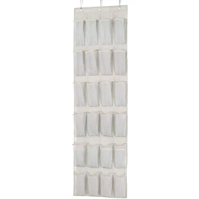 Afbeelding van Amazon Basics Organizer boven de deur voor schoenen, medium, 24 paar, beige/lichtgrijs