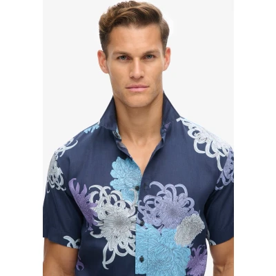 Afbeelding van Superdry Hawaiian BOX FIT Overhemd, Heren, Maat: Small, Chrysanthemum navy