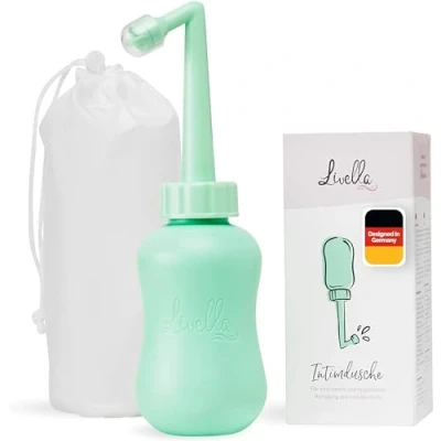 Afbeelding van Livella intieme douche in Muntgroen draagbaar Bidet Voor een zachte en hygiënische reiniging van het gebied Meer comfort tijdens de kraamtijd Ideaal als reisbidet po