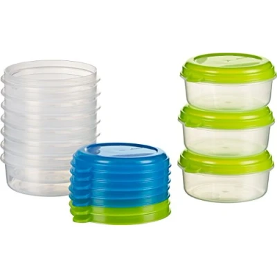Afbeelding van Kigima Vershouddoos vriescontainer 0,25 l 10 stuks rond blauw en groen
