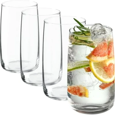 Afbeelding van KADAX Drinkglazen, 480 ml, cocktailglazen van robuust glas, vaatwasmachinebestendige longdrinkglazen, universele glazen, drankglazen voor water, sap, dranken of whisky (4 x ml)