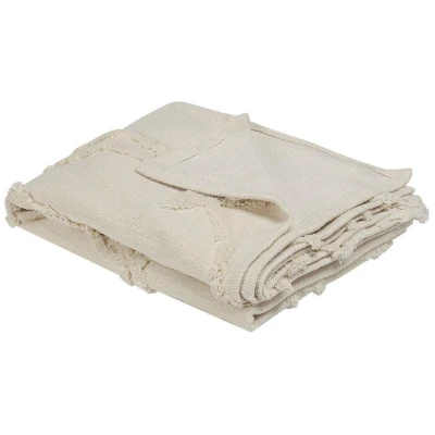 Afbeelding van Beliani Plaid ACACIA Beige katoen