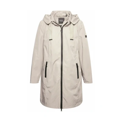 Afbeelding van Ulla Popken grote maten plus size HYPRAR functionele jas, waterdicht, capuchon, middelgrijs, 42 44