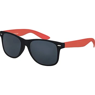 Afbeelding van Balinco Zonnebril UV400 CAT 3 CE Rubber met veerscharnier voor dames &amp; heren (donkerrood/zwart smoke)