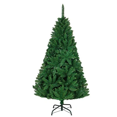 Afbeelding van SHATCHI Bushy Imperial Pine Kunstmatige Deluxe Kerstboom Scharnierende Takken Potlood Point Tips met Metalen Stand Xmas Woondecoraties, PVC, Groen, 180 cm