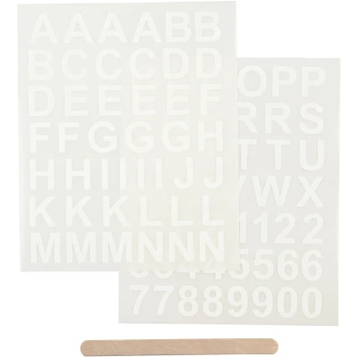 Afbeelding van Creativ Company Rub On Stickers Letters en Cijfers Wit, 2 Vellen
