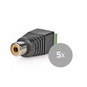 Afbeelding van Nedis Cctvcf40Bk5 Cctv Beveiligingsconnector 5X 2 Aderig Naar Rca Female