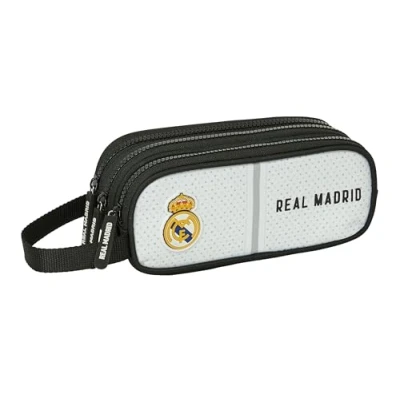 Afbeelding van Pennenetui met 3 vakken Real Madrid C.F. Wit Grijs 21 x 8.5 7 cm