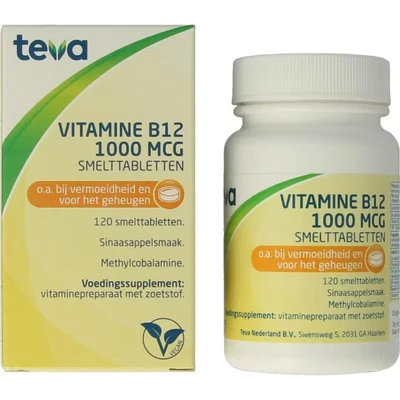 Afbeelding van Teva Vitamine B12 1000mcg 120 tabletten