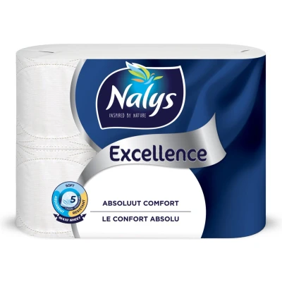 Afbeelding van 1+1 gratis: Nalys Excellence Maxi Vel Toiletpapier In Papieren Verpakking 5 Laags 6 stuks