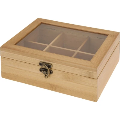Afbeelding van Excellent Houseware Bamboe Theekist 21X16X7.8 Cm