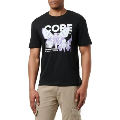 Afbeelding van Jack &amp; Jones Jcoedition Berlin TEE CREW NECK Tshirt print, Heren, Maat: Medium, Pirate black