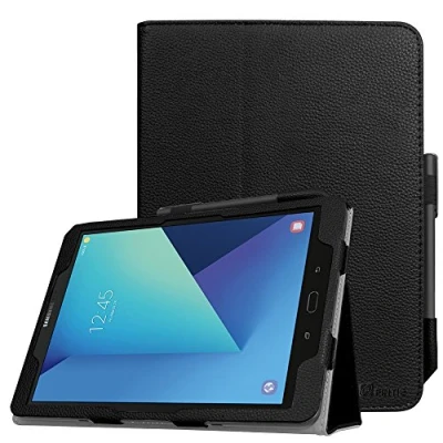 Afbeelding van Fintie Hoes voor Samsung Galaxy Tab S3 T820, T825 (9,68 inch) tablet pc, folio, kunstleer, beschermhoes, case, cover, tas, etui met automatische slaap waakfunctie en stylushouder, zwart