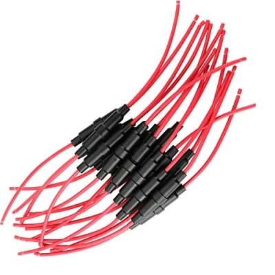 Afbeelding van Gebildet 15pcs 5x20mm AGC Inline Zekeringhouder,32V 20A Fast Blow Schroefzekeringhouder,Quick Glaszekeringhouder,met 16 AWG Draad